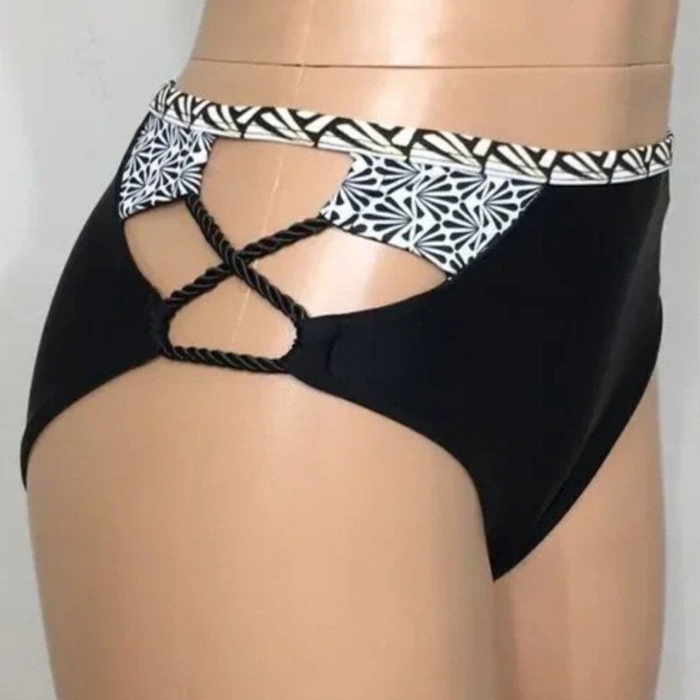 NWT Ashley Graham × Swimsuits For All Hi-Rise Open-side Bikini Bottom US 8 - Picture 3 of 8